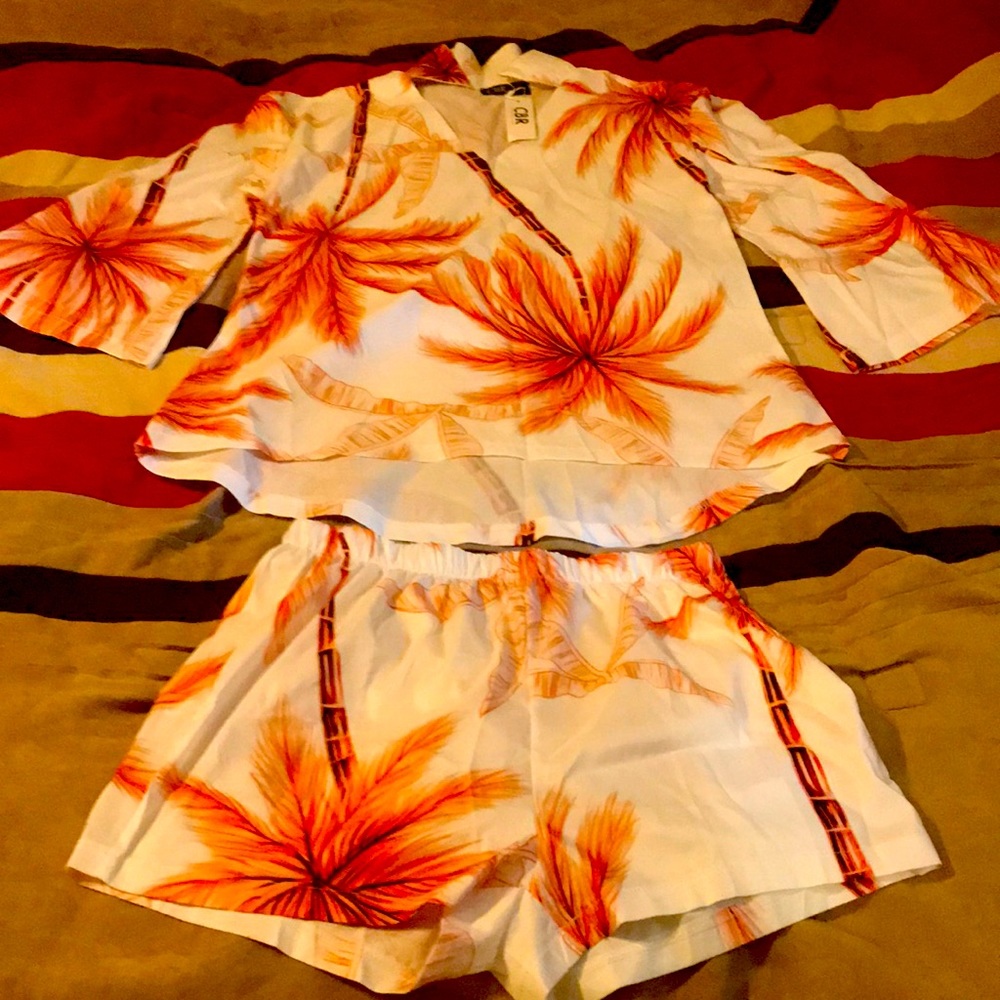 2 piece summer shorts set
